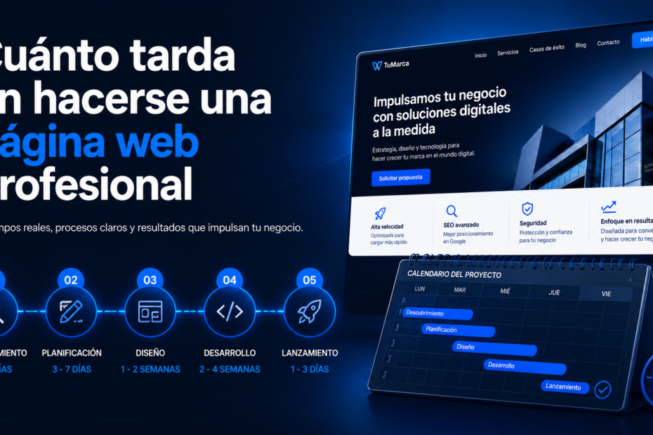 Plazos para crear una página web profesional