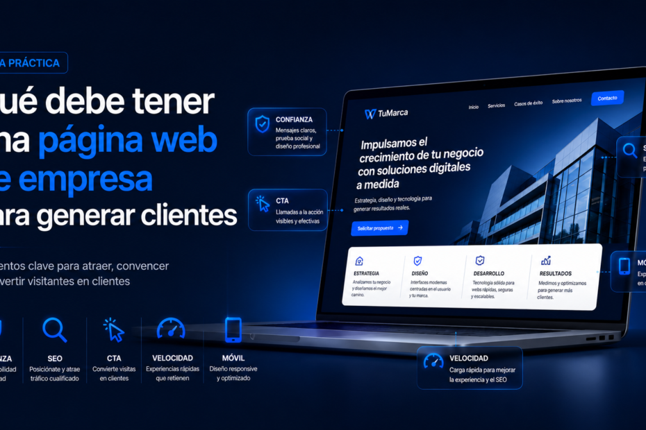 Elementos de una página web de empresa para generar clientes